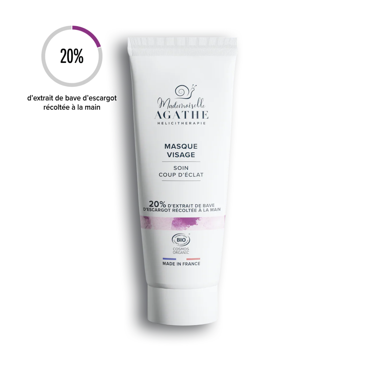 Masque éclat à la bave d'escargot bio - éclaircissant & unifiant