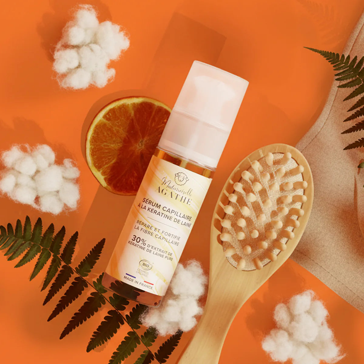 Organic Certified Wool Keratin Hair Serum - repairs & protects