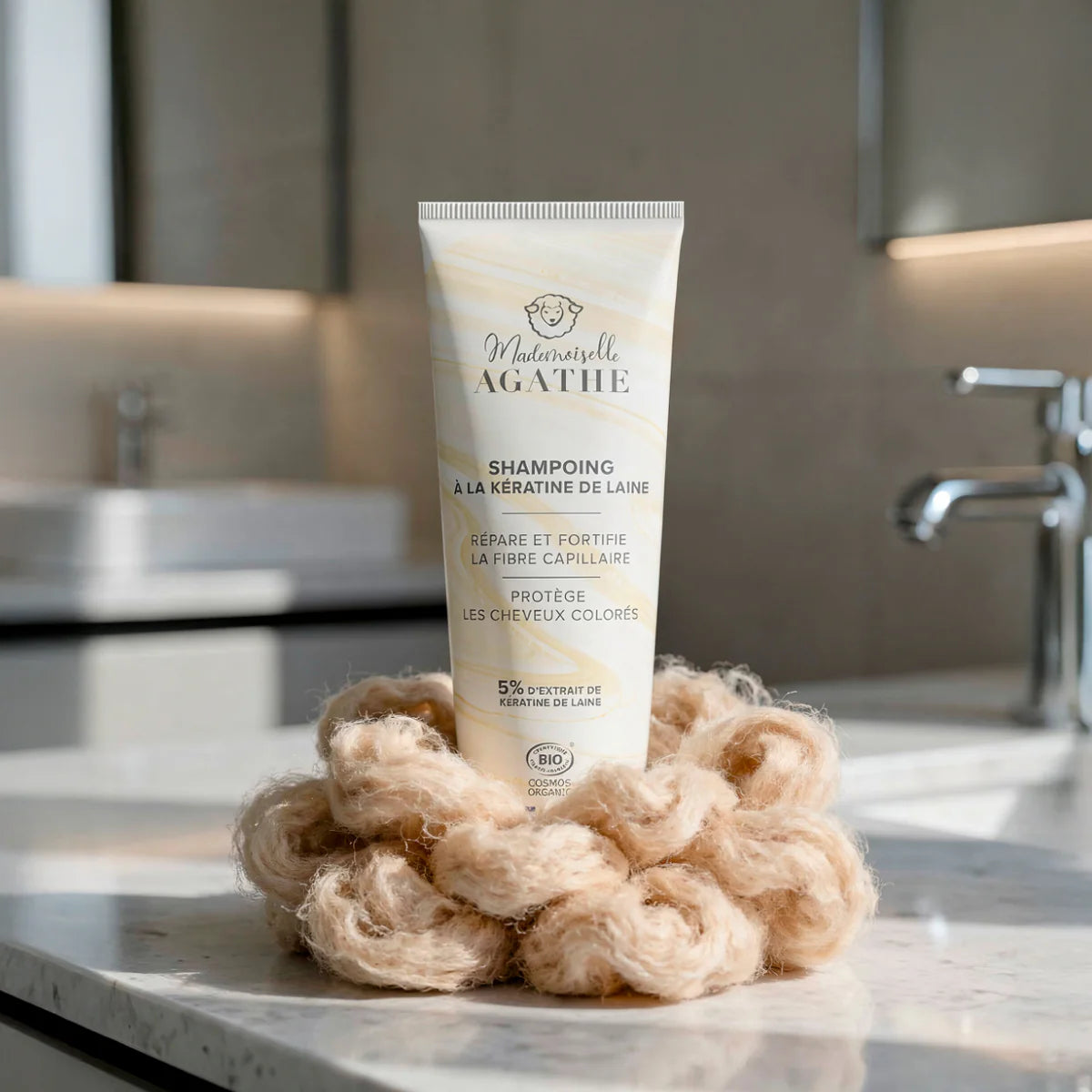 Certified organic wool keratin shampoo - washes & protects
