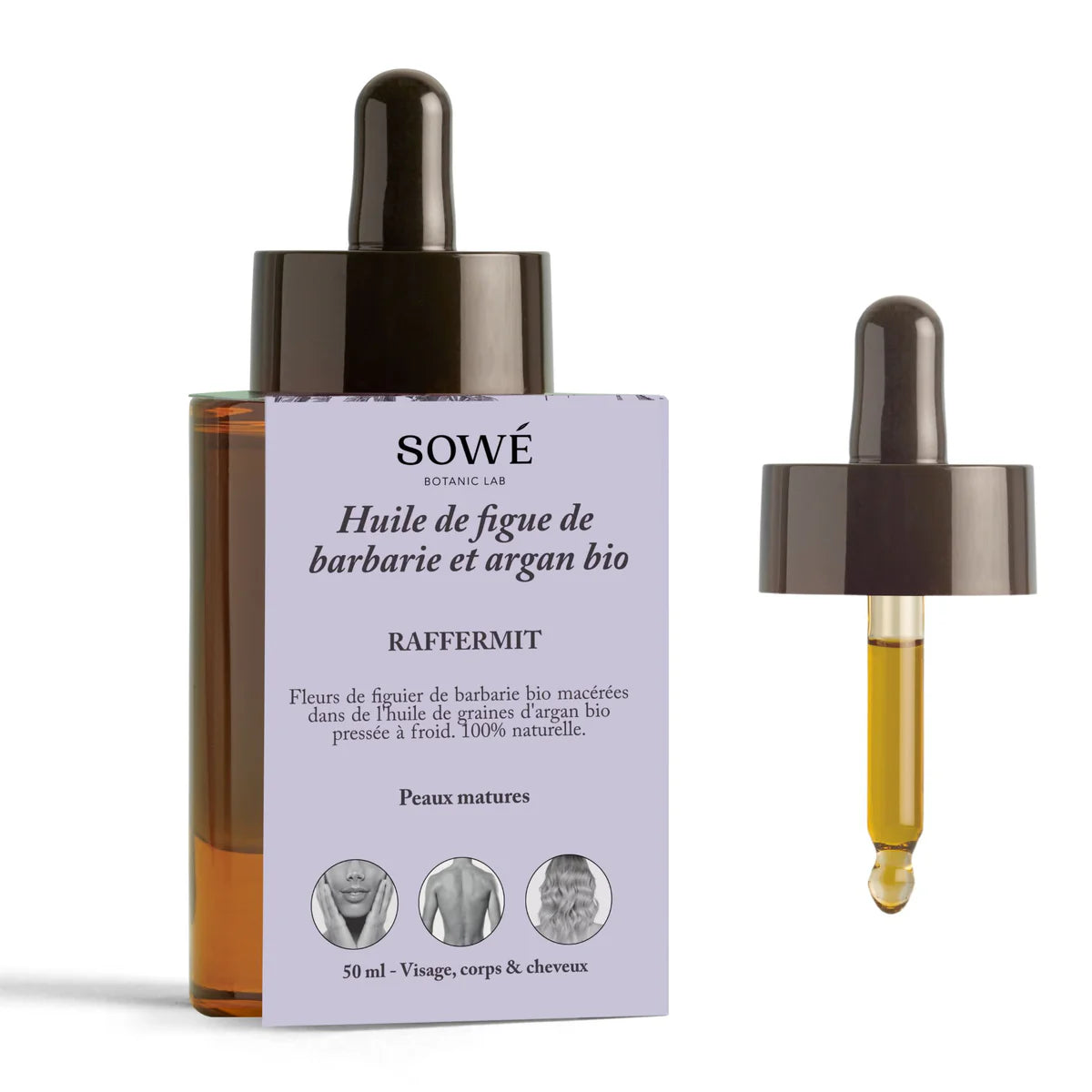 Huile de figue de barbarie et argan BIO pressée à froid - visage et cheveux