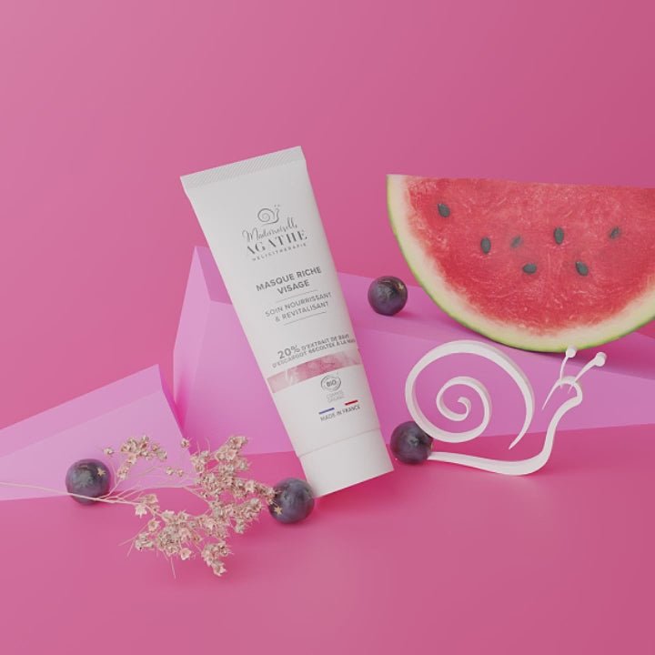 Masque riche à la bave d'escargot bio - nourrit & revitalise